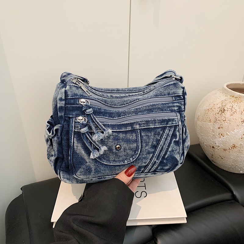 Luxury Bags Blue - Street Style Retro Blue Denim Bag