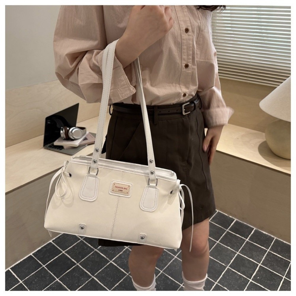 Structured Handbag Top Handle - Korean Style Faux Leather Tote Bag