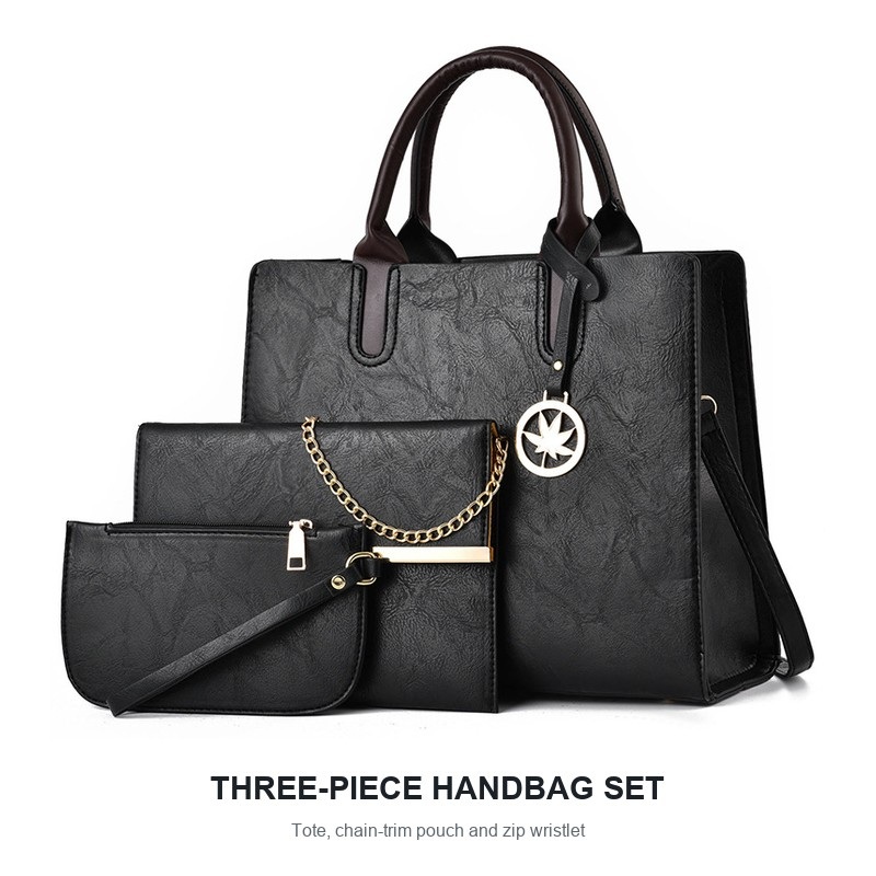 Structured Handbag Top Handle - Women's 3 Piece Handbag Set Large