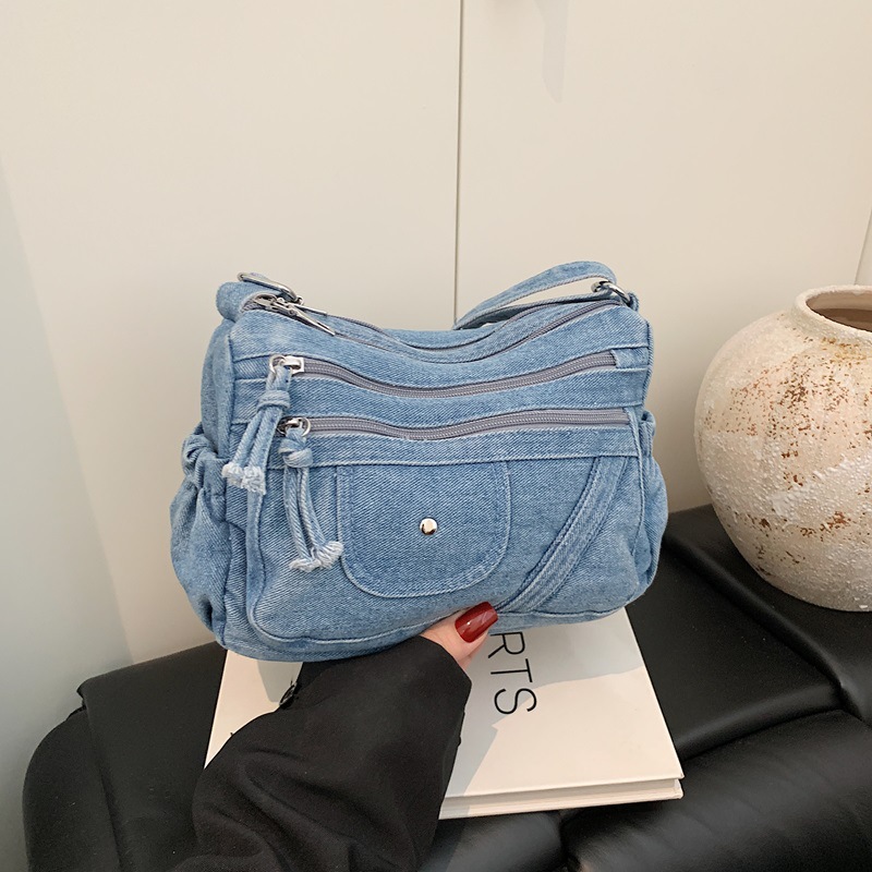Street Style Retro Blue Denim  - огляд і ціна Luxury Bags Blue