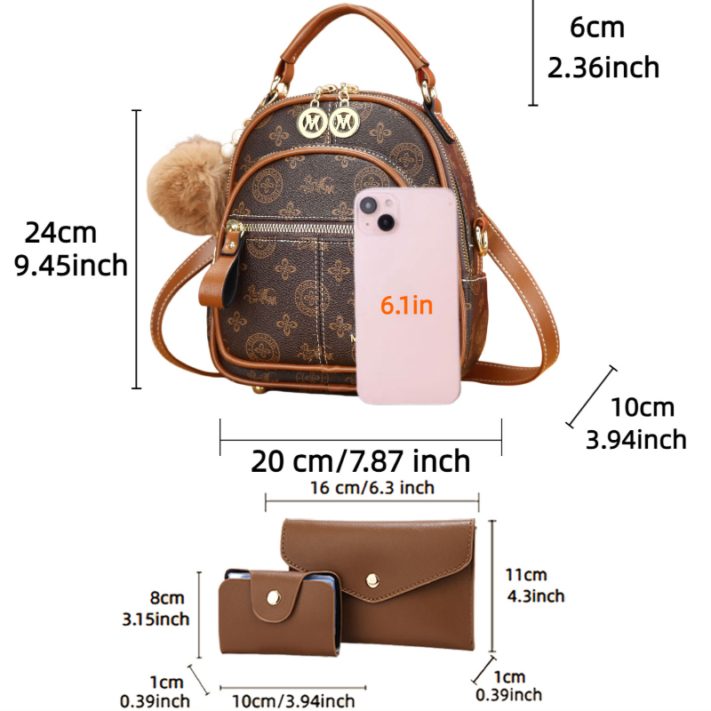 3-piece women's bag set, light - огляд і ціна Luxury Bags