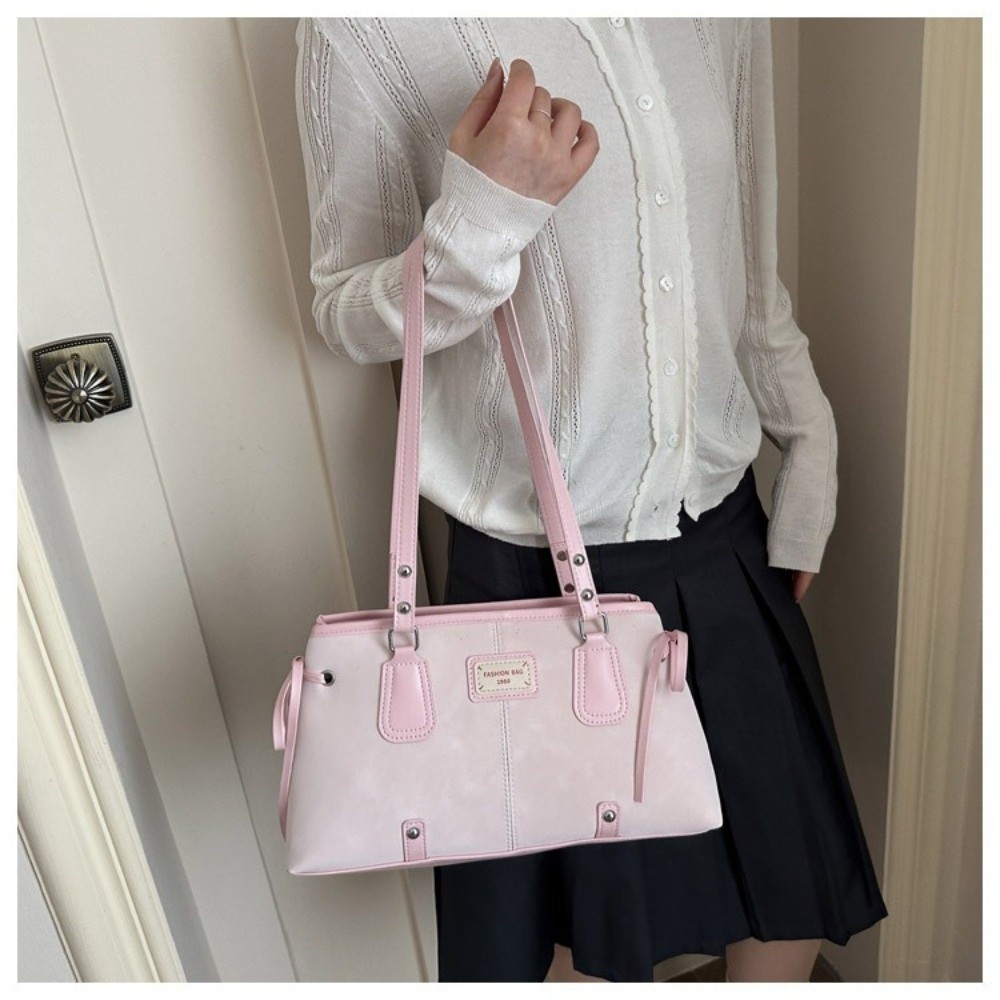 Korean Style Faux Leather Tote - огляд і ціна Structured Handbag Top Handle