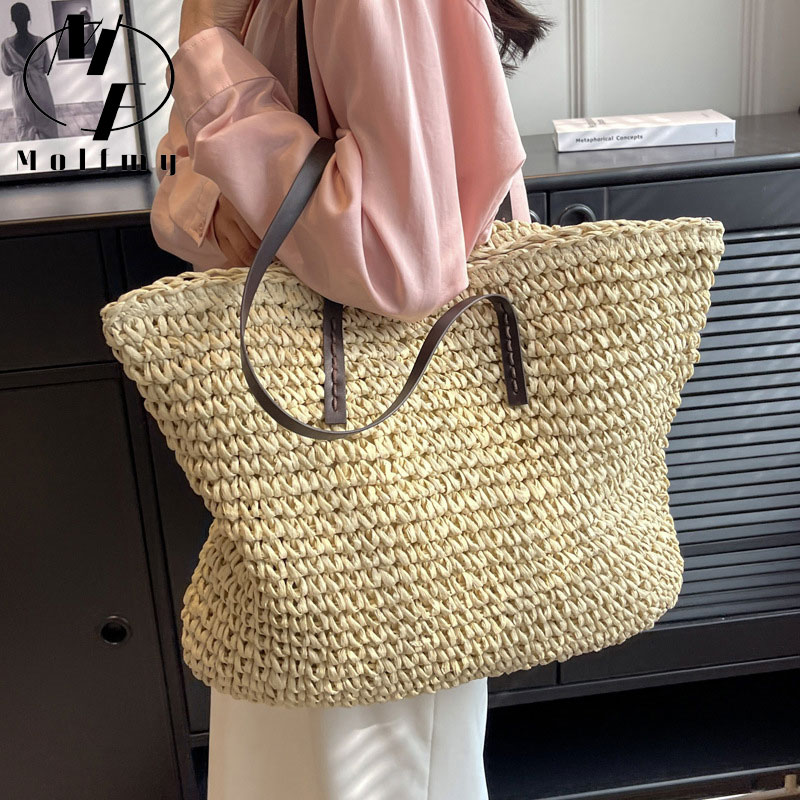 Straw Woven Tote Bags Casual L - огляд і ціна Luxury Bags Big