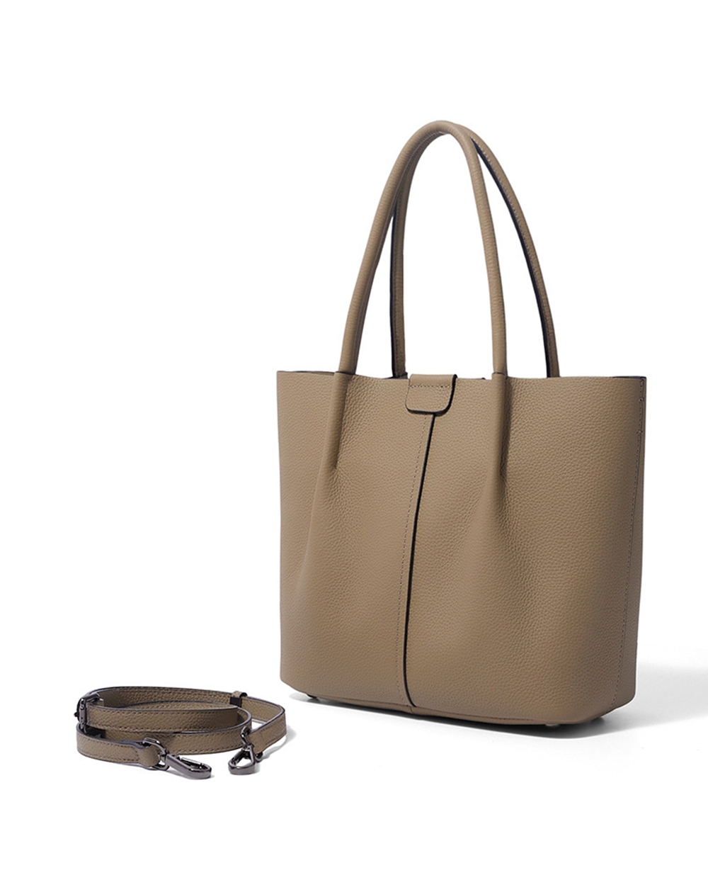 Textured Genuine Leather Handb - огляд і ціна Structured Handbag Top Handle