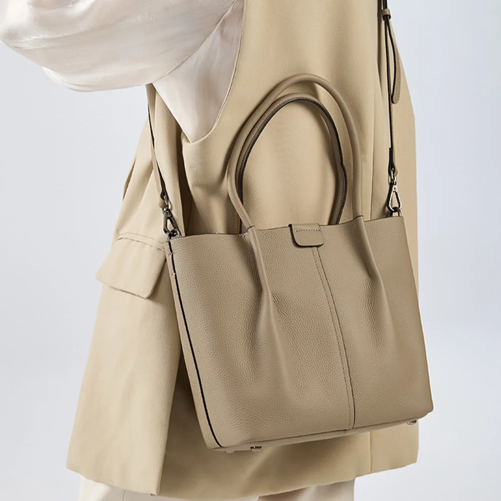 Textured Genuine Leather Handb - огляд і ціна Structured Handbag Top Handle