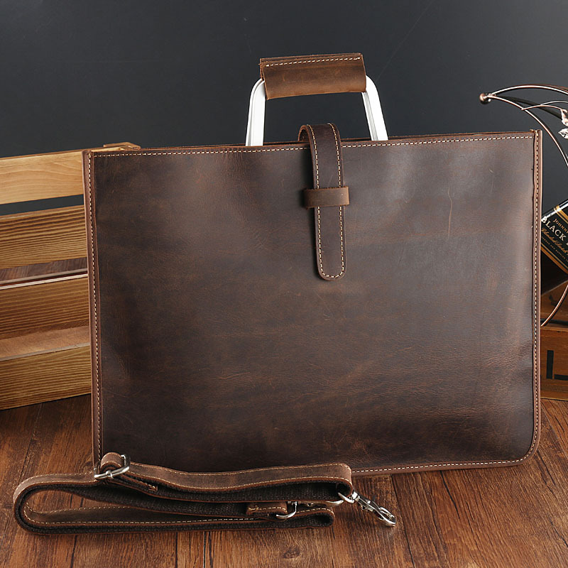 Men's Top Grain Crazy Horse Le - огляд і ціна Briefcase Leather Slim