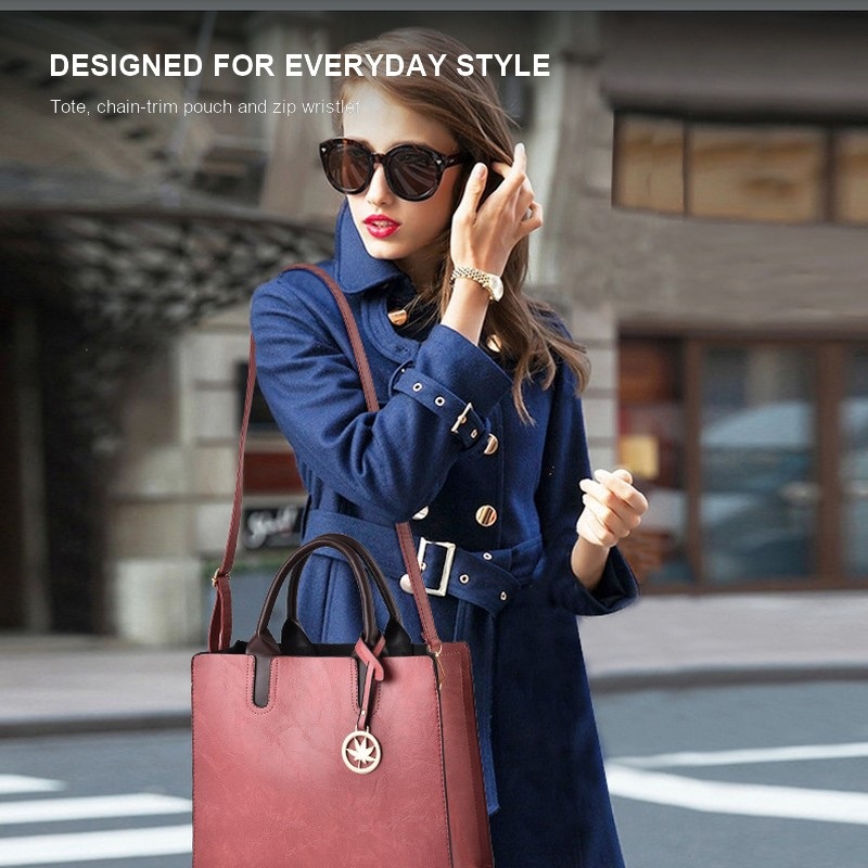 Women's 3 Piece Handbag Set La - огляд і ціна Structured Handbag Top Handle