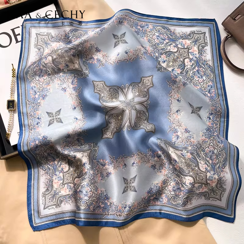 Baroque Floral 100% Mulberry S - огляд і ціна Luxury Bags Blue