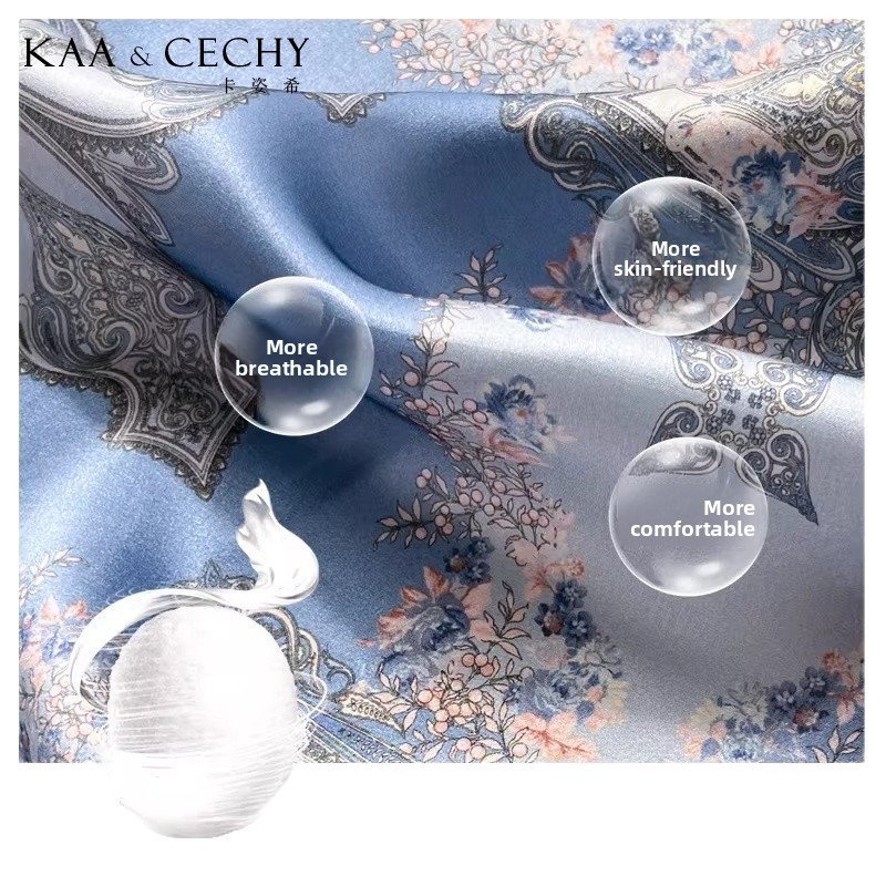 Baroque Floral 100% Mulberry S - огляд і ціна Luxury Bags Blue