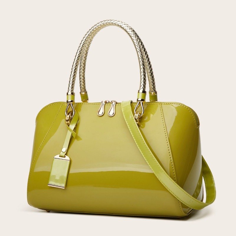 2026 New Women Patent Leather  - огляд і ціна Structured Handbag Top Handle