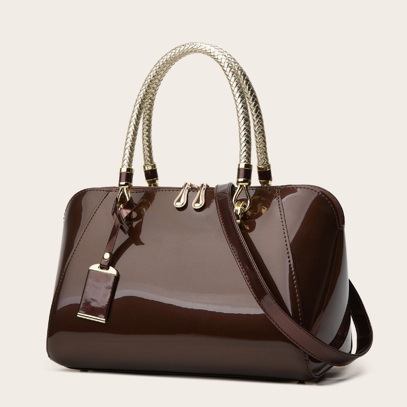 2026 New Women Patent Leather  - огляд і ціна Structured Handbag Top Handle