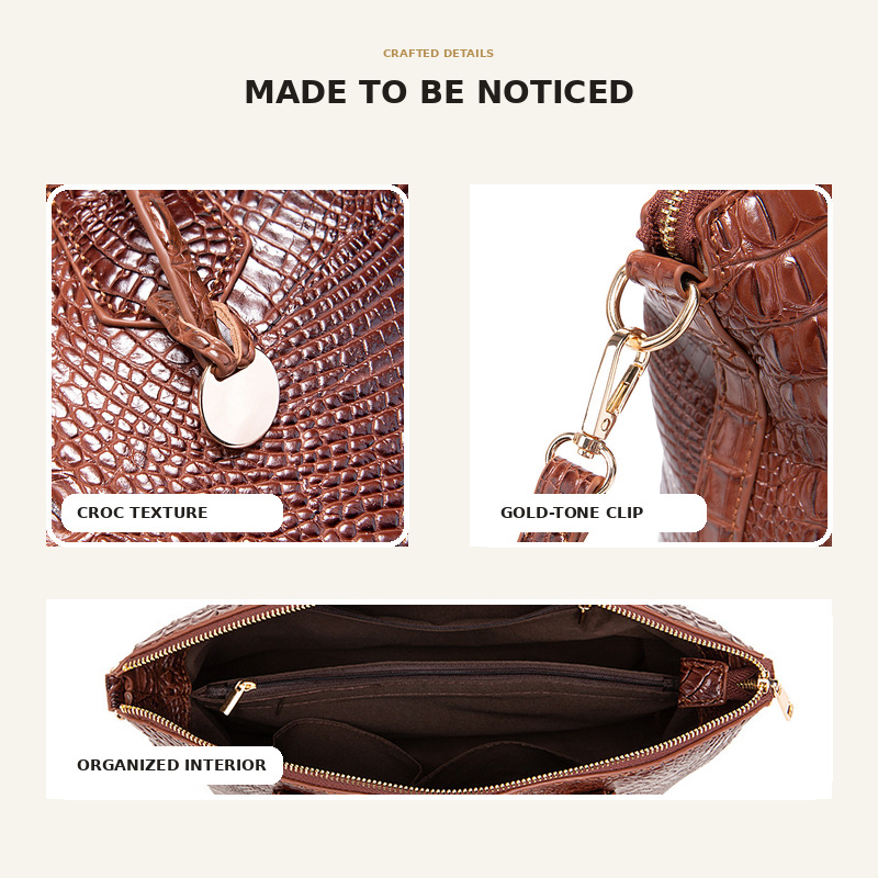Women's Vintage Crocodile Patt - огляд і ціна Structured Handbag Top Handle